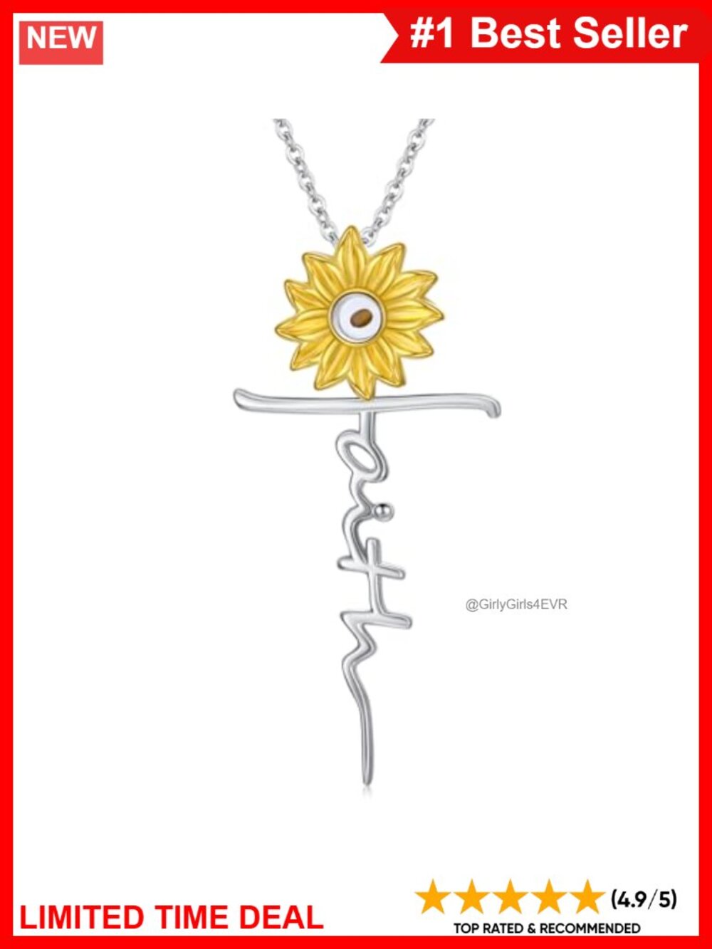 925 Sterling Silver Mustard Seed Cross Pendant Necklace 20"